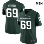 Men's Michigan State Spartans NCAA #69 Jacob Merritt Green NIL 2022 Authentic Nike Stitched College Football Jersey OO32U88QV